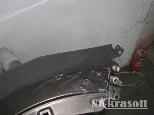 Киа Спортедж ремонт и покраска крыла с бампером Киа Спортедж ремонт и покраска крыла с бампером